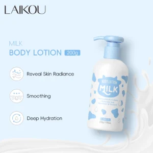 لوشن الجسم بالحليب من LAIKOU، مرطب عميق للجسم، علاج تنعيم البشرة، علاج اشراق 200 جرام
