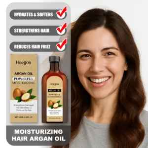 HOEGOA الأرغان الشعر الأساسية 100 مللي زيت جوهر مرطب اشراق السلس المغذي إصلاح الشعر الجاف التالف يعزز اللمعان